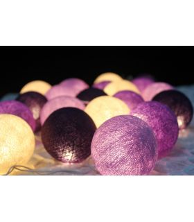 Deco lamps / fairy lights made of cotton balls, violet