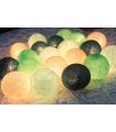 Luces de hadas hechas de bolas de algodón, mezcla verde