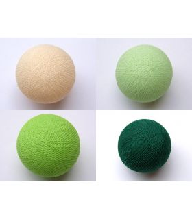Cadena ligera de bolas de algodón, mezcla verde