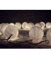 Cadena de luces de bolas de algodón, blanca