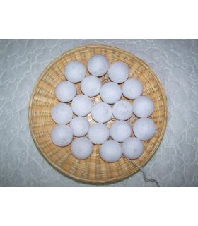 Christmas lights made of cotton balls, white