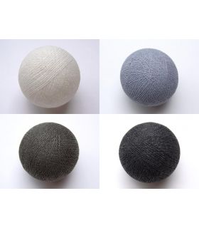 Christmas lights made of cotton balls, gray mix