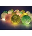 Fairy lights made of cotton balls, green mix