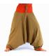 pantalon de harem brun, orange