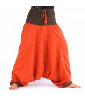 Pantalones Anchos - naranja / marrón