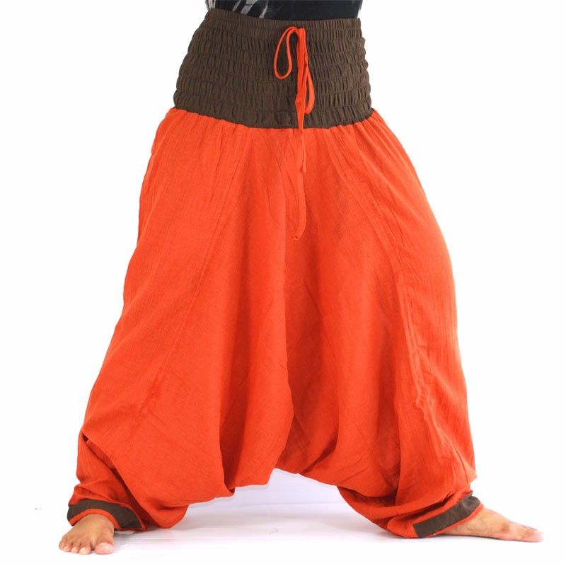 harem pants - orange / brown