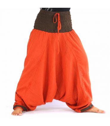 pantalon de harem - orange / marron