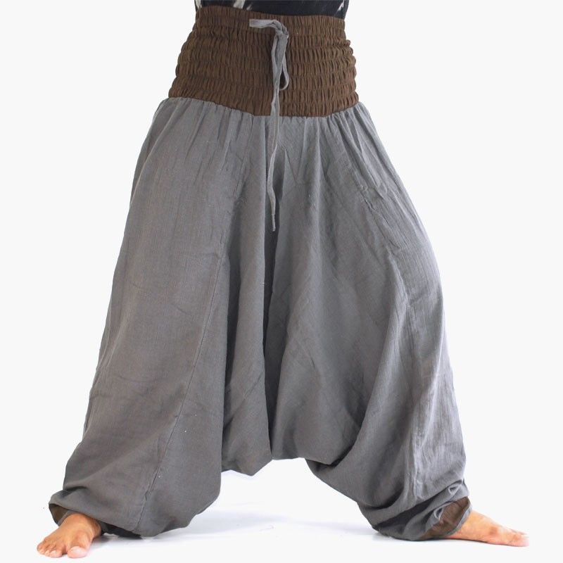 Aladdin pants made of light cotton - Aladdin pants - gray GGM18