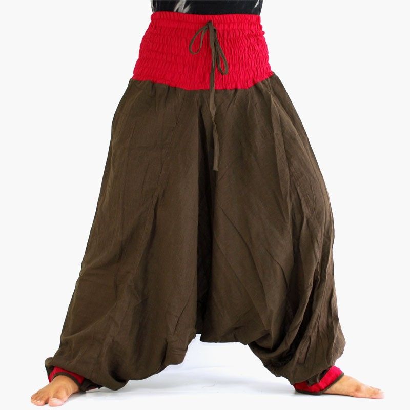 pantalon de harem - brun foncé