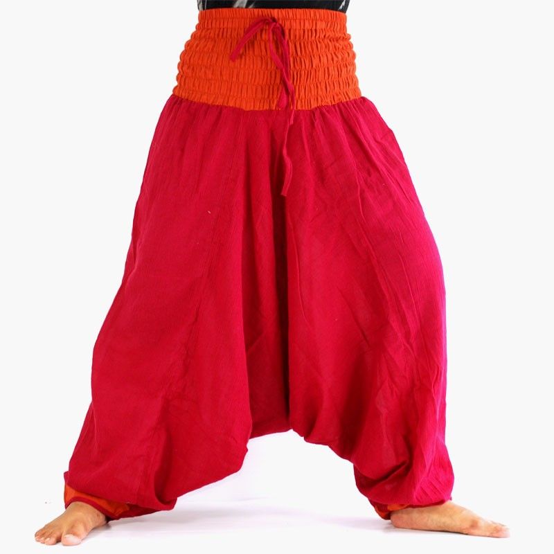 pantalon de harem rouge foncé
