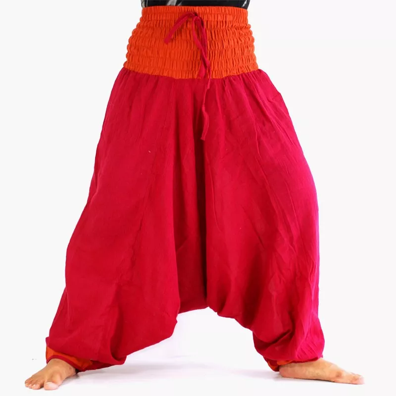 pantalon de harem rouge foncé