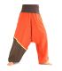 Pantalones Anchos - naranja, marrón, algodón