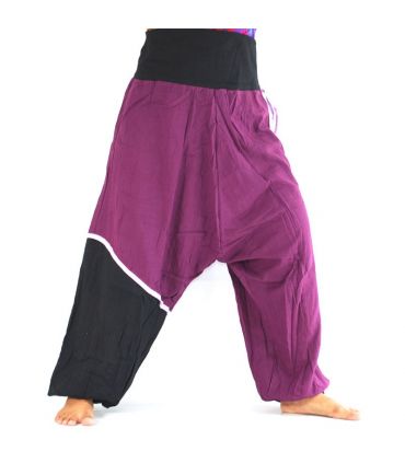 Sarouel - violet, noir, coton