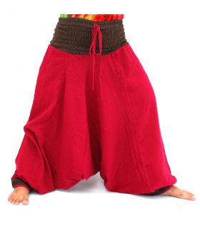 pantalon de harem - rouge brun