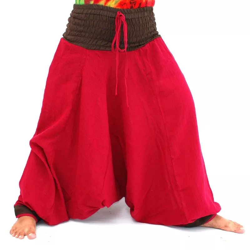 pantalon de harem - rouge brun