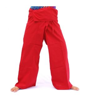 Pantalon de pêcheur thaïlandais - coton rouge