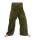 Pantalon de pêcheur thaïlandais - vert olive - coton