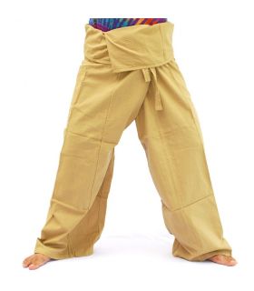 Pantalones de pescador tailandés - beige - algodón