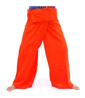 Pantalon pêcheur thaï - Orange - Coton