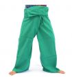 Pantalones de pescador tailandés - verde hierba - algodón