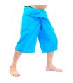 3/4 pantalones de pescador tailandés - azul claro - algodón
