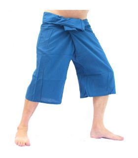 SanSan Sii Nam Ngön 3/4 Thai Fisherman pants - dark blue - cotton
