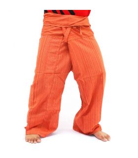Pantalon pêcheur thaï - coton mélangé - orange