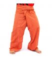 Pantalones de pescador tailandés - mezcla de algodón - naranja