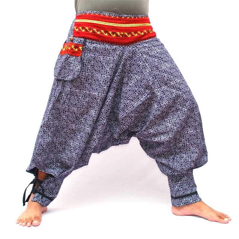 Hmong Hilltribe Cotton Trousers made in Northern Thailand SKTM03