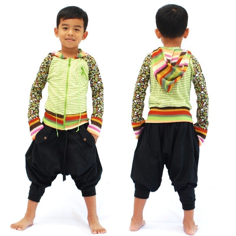 Global Underground Retro Long Sleeve Hooded Jacket for Kids Size M