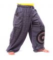 Pantalones hippie tailandeses para atar Diseño en espiral hecho de algodón pesado