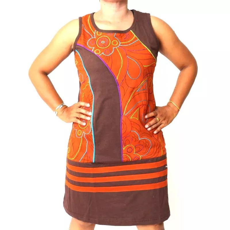 Nepal skirt with decorative stitching