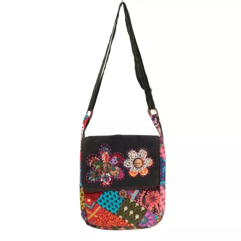 Patchwork neck bag