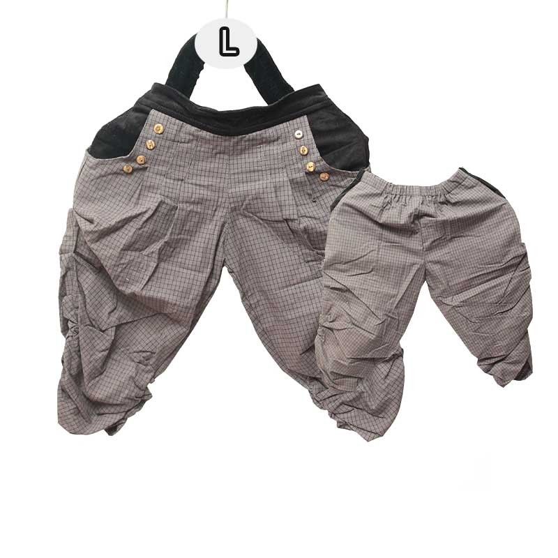 Harems pants for children cotton / tartan pattern ARKL2