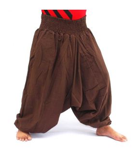 Pantalones de harén Yoga algodón marrón