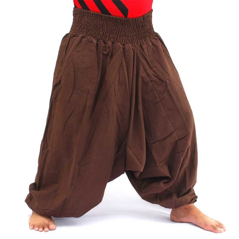 Harem pants Yoga cotton brown