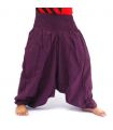Pantalones de harén Yoga algodón magenta