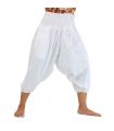 pantalon de harem court pour hommes et femmes coton blanc