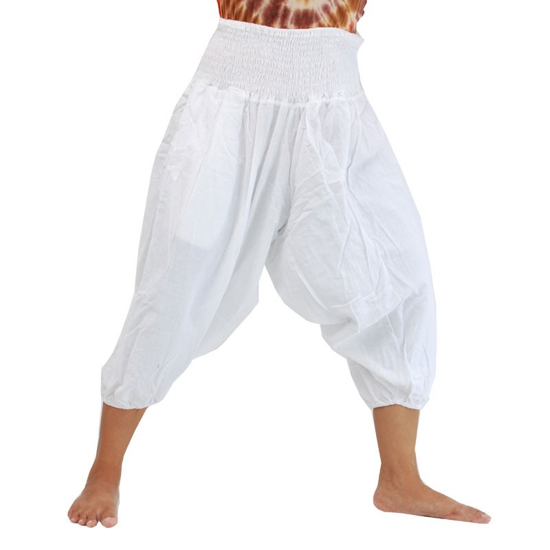 3/5 Harems pants in cotton white TCM6