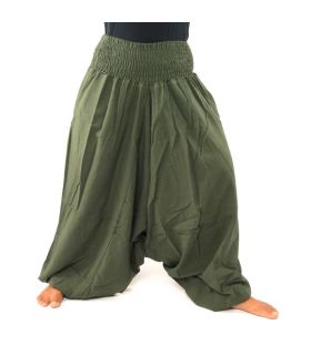 Pantalones Aladdin de algodón verde