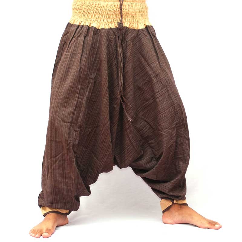 Baggy trousers, cotton - dark brown ARDT4