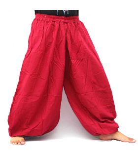 Pantalones de harén de algodón rojo